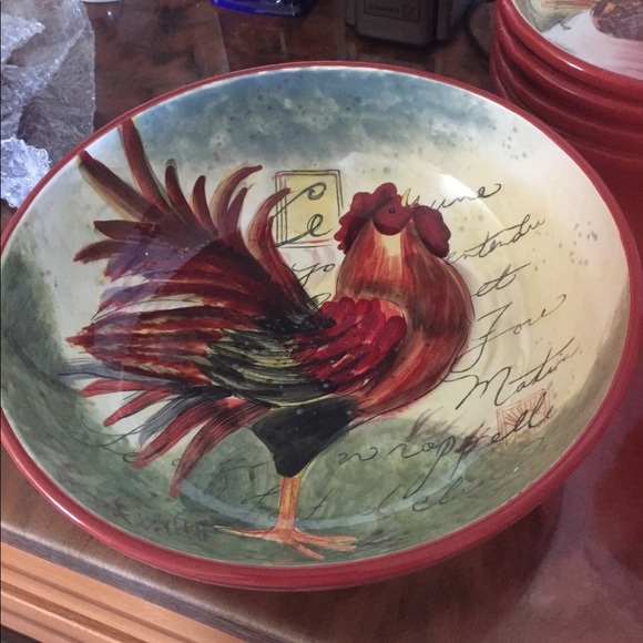 Certified International Other - Susan Winget Le Rooster Salad Serving Bowl